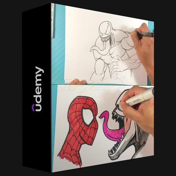 Udemy How to Draw Venom Face I Cartoon Drawing Animation