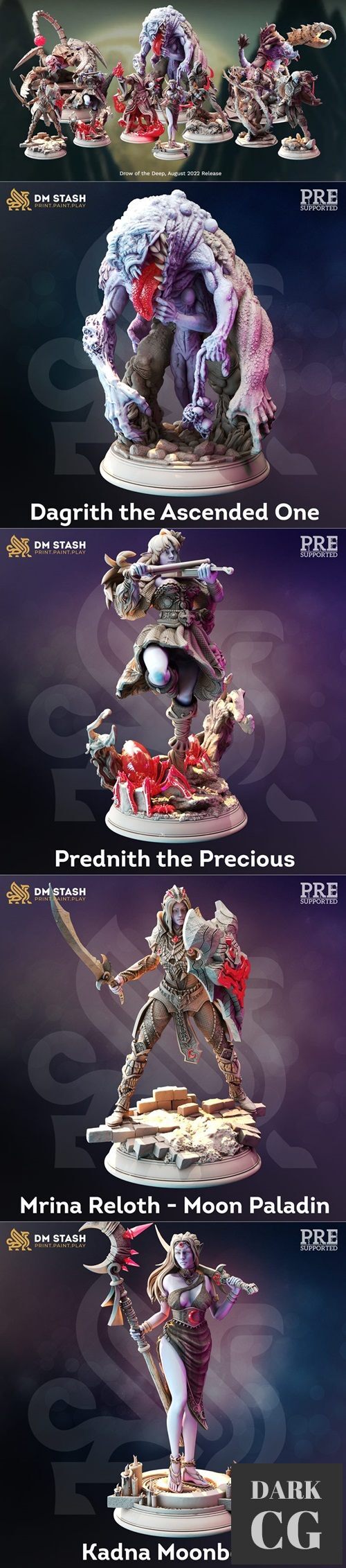 3D Model DM Stash Drow of the Deep August 2022 3D Print