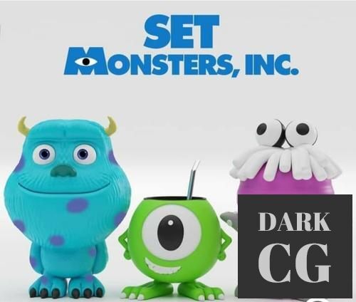 3D Model SET Monsters INC 3D Print