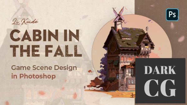 Wingfox Game Scene Design in Photoshop Cabin in the Fall