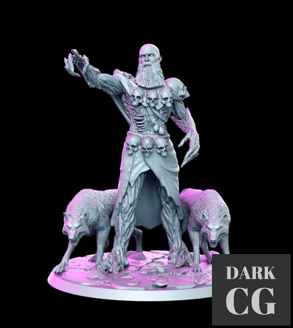3D Model Keoghradan Druid with Wolves
