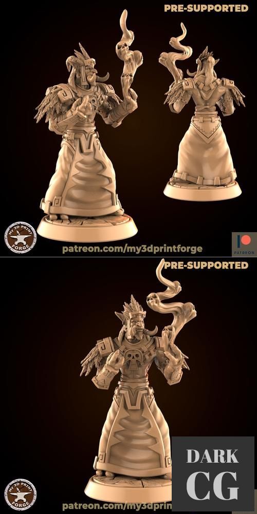 Tribe Troll Priest with Shadow Spell – 3D Print