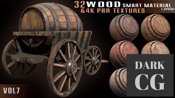ArtStation 32 wood smart material 4k PBR textures Vol 7