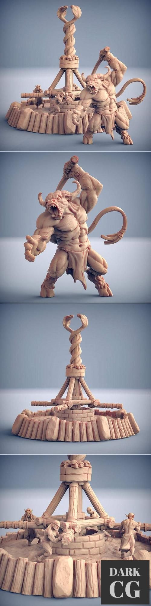 Epic Boss - Minotaur Slaver and Wheel of Pain – 3D Print