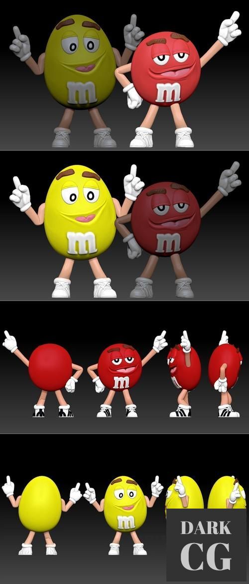 Rouge and Jaune M&M's – 3D Print