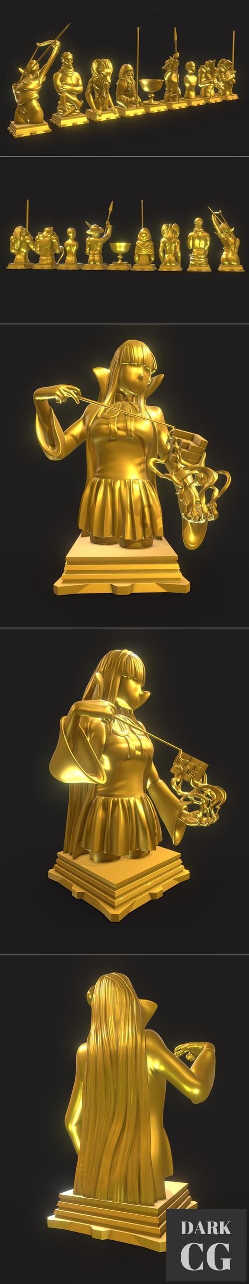 Fate-Zero 9 Classes Chess Set and Fate Grand Order Moon Cancer Class Chess Piece – 3D Print