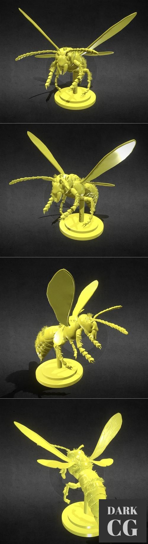 3D Model Murdering Asian Hornet Sculpture 3D Print