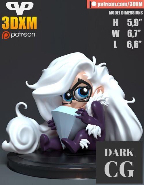 3D Model 3DXM Black Cat Chibi 3D Print