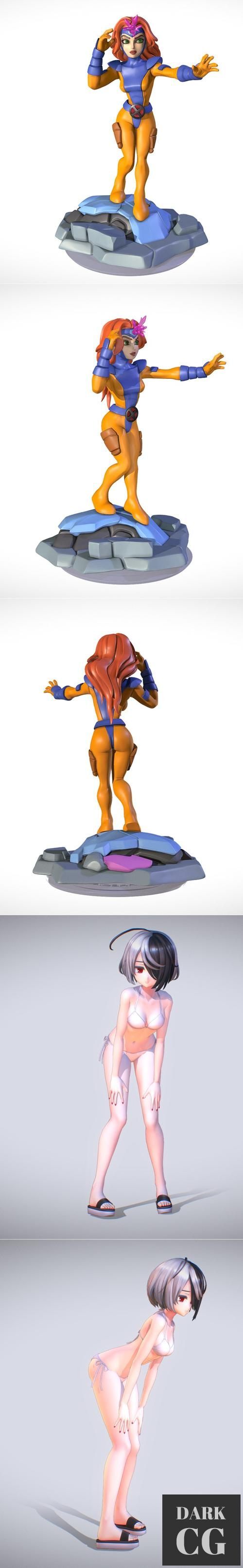 3D Model Jean Grey Infi90s and Claudia Swim 3D Print