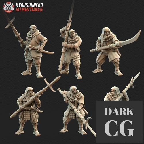 Kyoushuneko Miniatures - Japanese Sohei Monk Spearmen – 3D Print