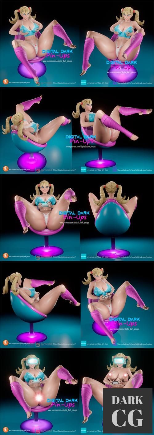 Digital Dark Pin-Ups - Gamer Girl 4 and FUTA Version – 3D Print