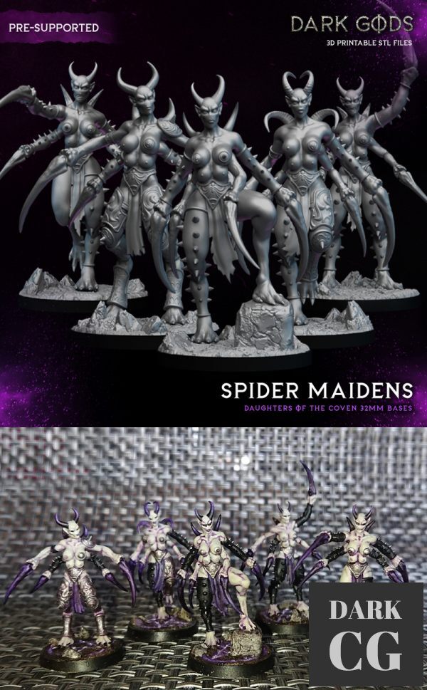 3D Model Spider Maidens Dark Gods