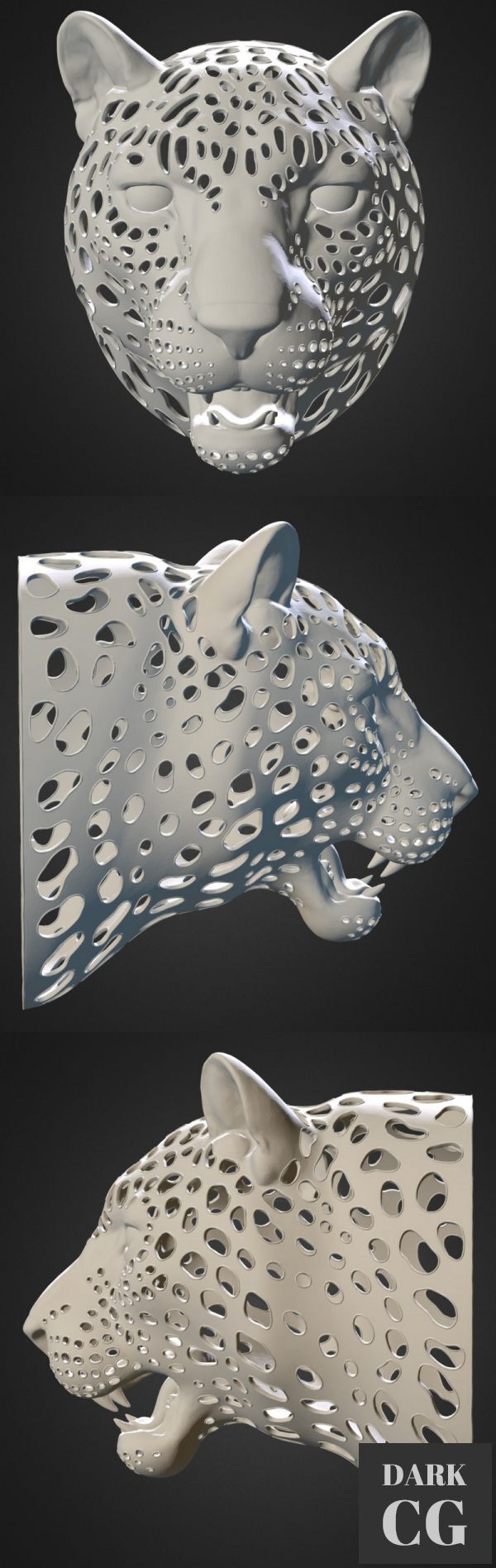 3D Model Leopard Head