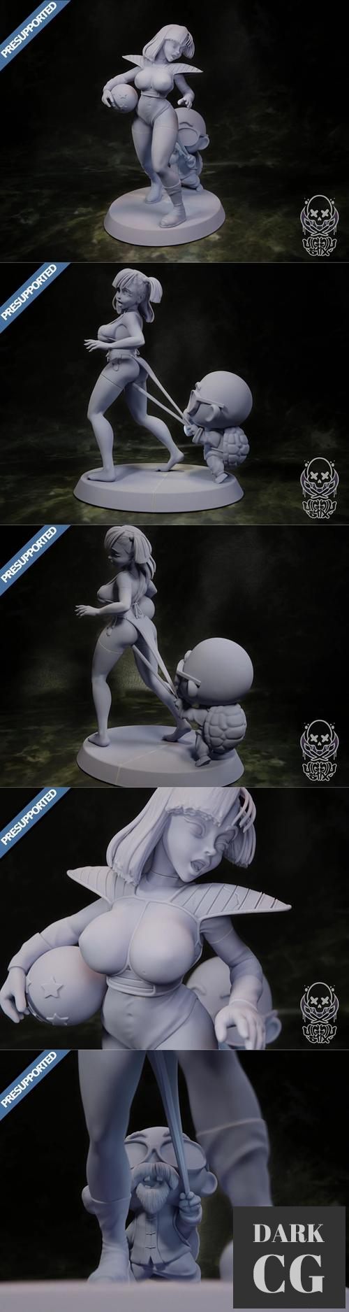 3D Model Bulma in Saiyan Armor 3D Print