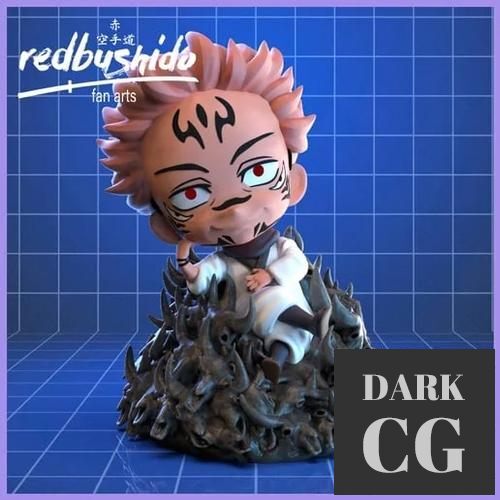 3D Model Sukuna Ryomen Nendoroid Style Fan Art from Jujutsu Kaisen 3D Print