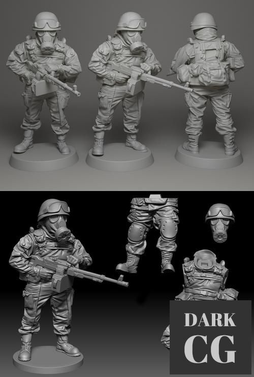 3D Model Albino Raven Soldier 01 3D Print