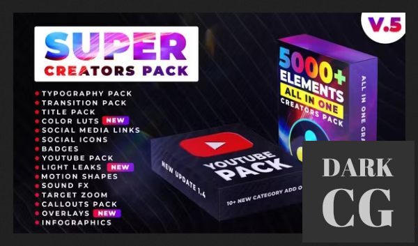 Videohive Super Creators Pack 5000 Elements for DaVinci Resolve