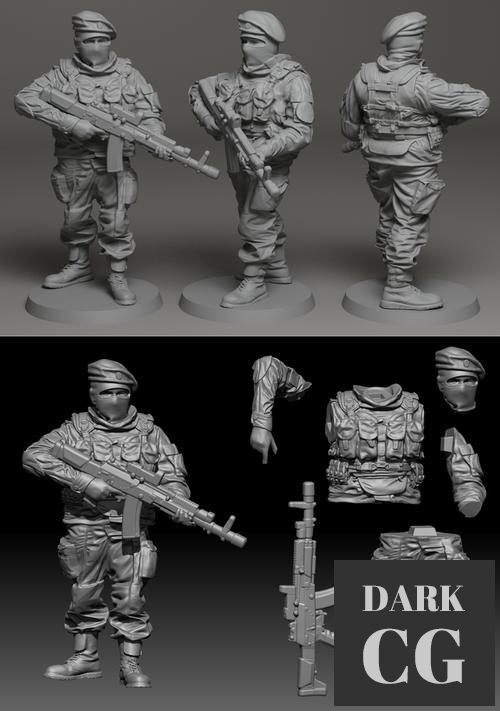 3D Model Albino Raven Soldier 02 3D Print