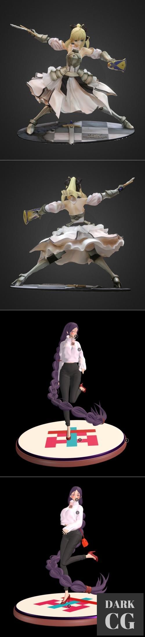 Saber Lily - Distant Avalon Figure and Minamoto No Raikou Statue – 3D Print