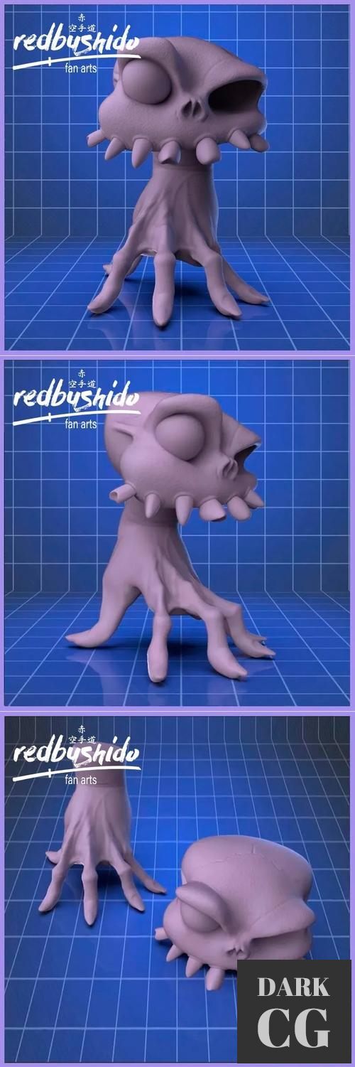 3D Model Sir Daniel Fortesque Skull over zombie hand FanArt from Medievil 3D Print