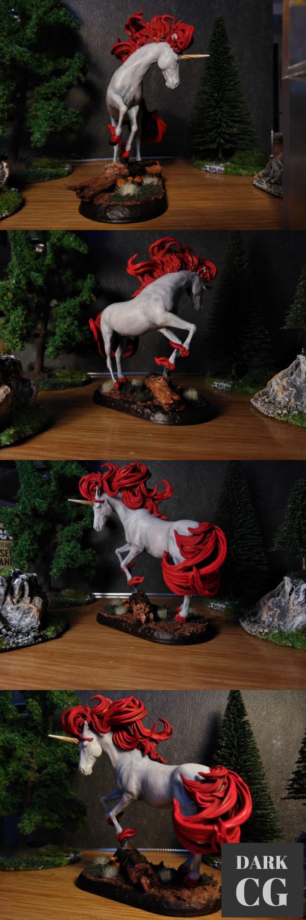 3D Model White Unicorn 3D Print