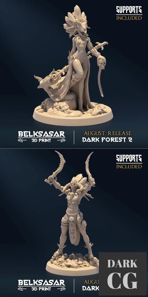 Deepkeeper Shaman A and Bonecrusher Berserker B – 3D Print