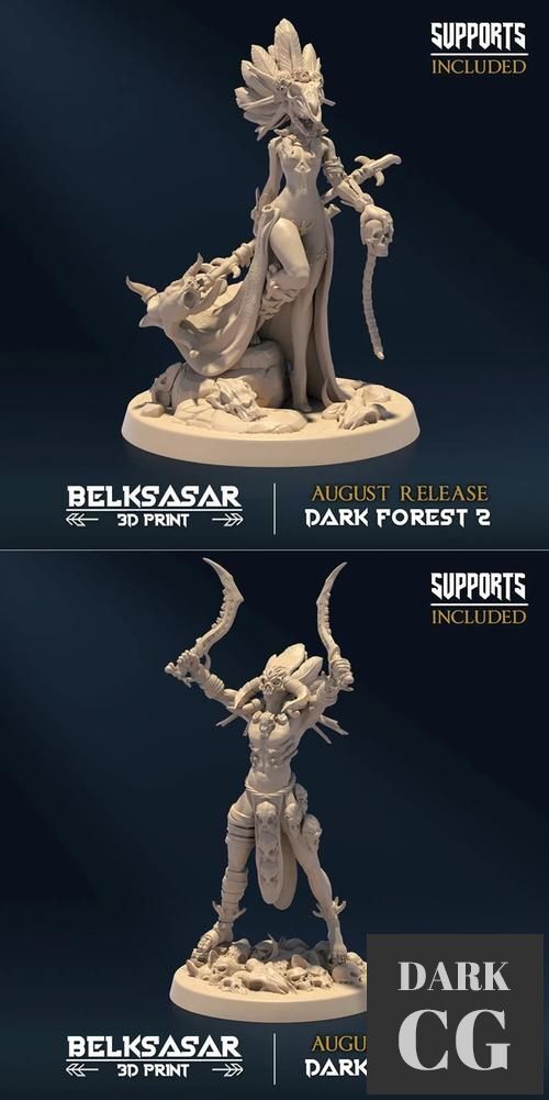 3D Model Deepkeeper Shaman A and Bonecrusher Berserker B 3D Print