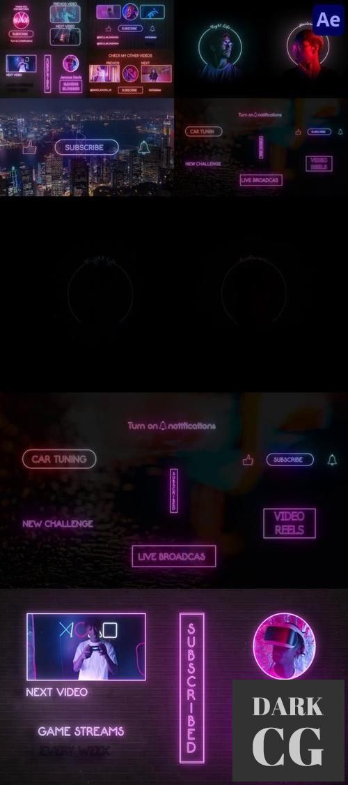 Neon Social Media Pack for After Effects 38262124