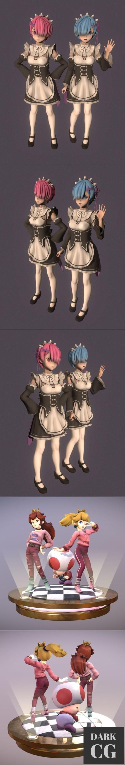 3D Model Rem Ram 03 and Milli Vanilli Concert Peach 3D Print