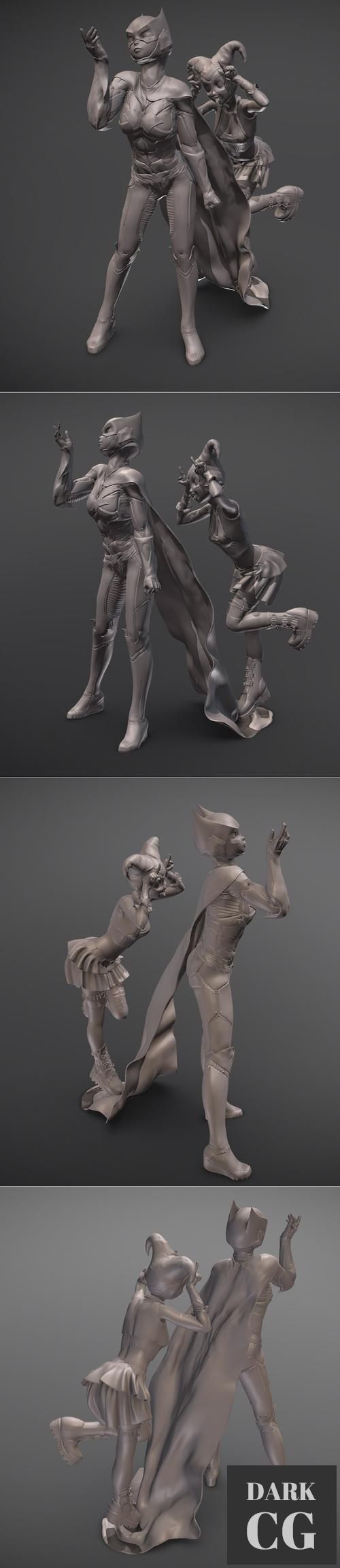 3D Model Another day of Batgirl and Harley Quinn 3D Print