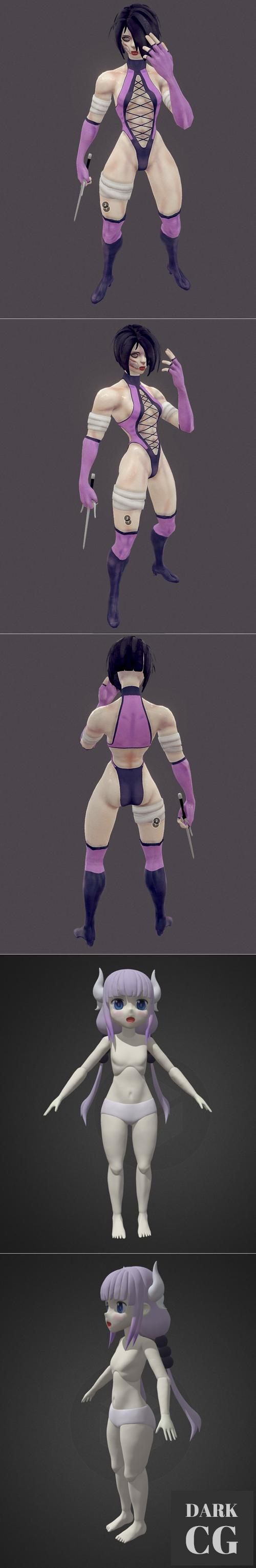 3D Model Mileena and Kanna WIP 3D Print