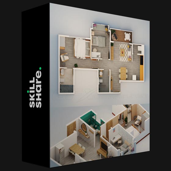 Skillshare Create 3D Floor Plan Renders with Sketchup Vray and Flextools Isometric Design Masterclass