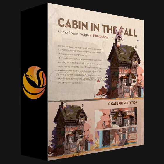 Wingfox Game Scene Design in Photoshop Cabin in the Fall with Li Kuide