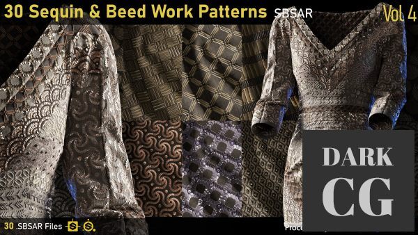 ArtStation – 30 Sequin & Beed Work patterns-Vol4-SBSAR