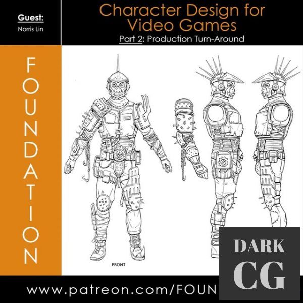 Gumroad Foundation Patreon Character Design for Video Games Part 2 Production Turn Around with Norris Lin