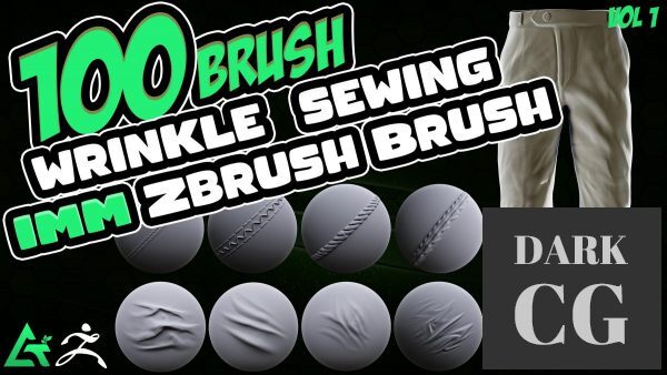 ArtStation 100 Fabric Brushes Tension Seam Compression Folds Stitches Zbrush