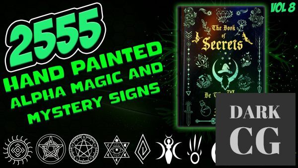 ArtStation 2555 Hand Painted Alpha Magic Mystery Sacred Signs and Elements MEGA Pack Vol 8