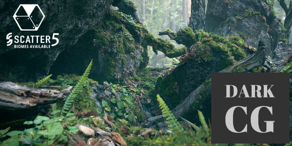 Blender Market Moss Biome Ground Scatter 3D AssetKit PBR