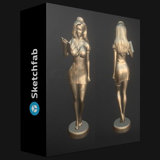 Sketchfab Anime2 girl and Figure 2 3D Print Model
