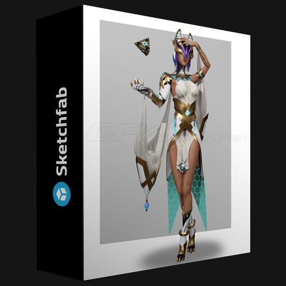 Sketchfab Cyberpunk Ancient Egypt Girl 3D Print Model