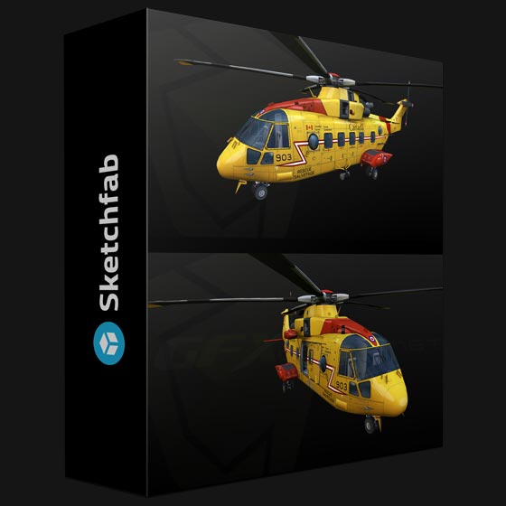 Sketchfab Helicopter CH 149 3D Model
