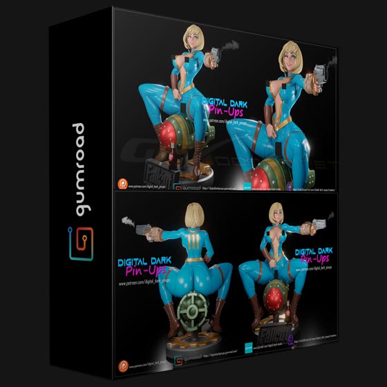 Gumroad Digital Dark Pin Ups Vault Girl 3D Print Model