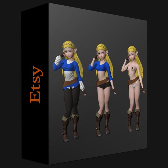 Etsy Sexy Princess 3D Pack STL Files Anime Girl Bundle NSFW and SFW 3D Print