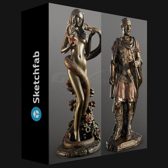 Sketchfab Original Sin Statue and Gaius Julius Caesar 3D Print Model