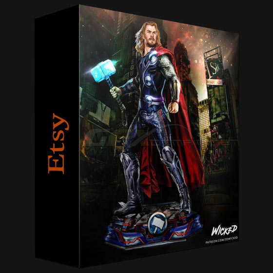 Etsy Wicked Thor Statue 3D Print Model